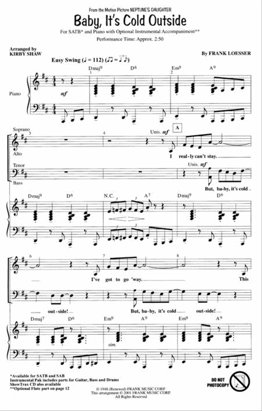 Baby, It's Cold Outside 4-Part scores gallery preview page 2