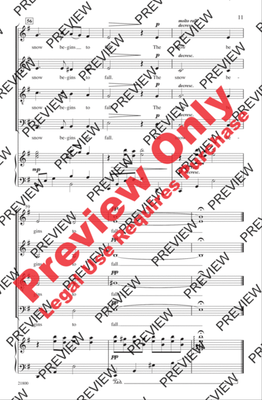 The Snow Begins to Fall 4-Part scores gallery preview page 11