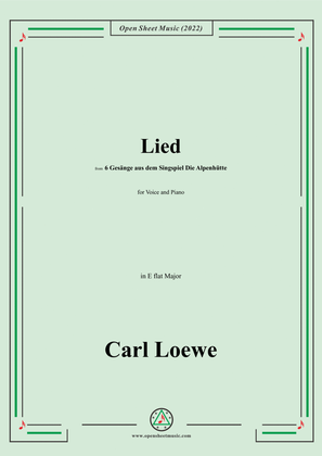 Book cover for Loewe-Lied,in E flat Major,for Voice and Piano