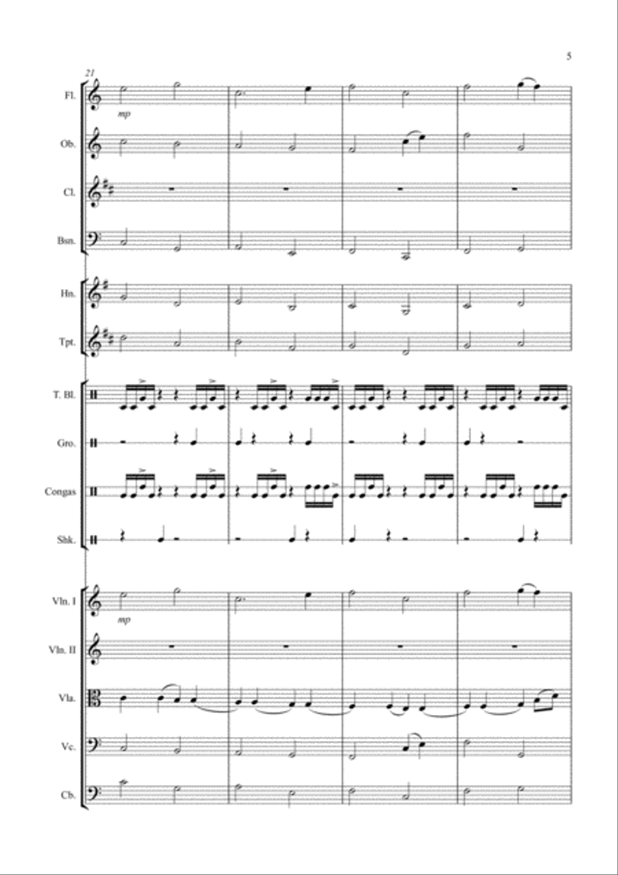 Pachelbel's Cannon - for Youth Orchestra - score plus all parts included Full Orchestra scores gallery preview page 5