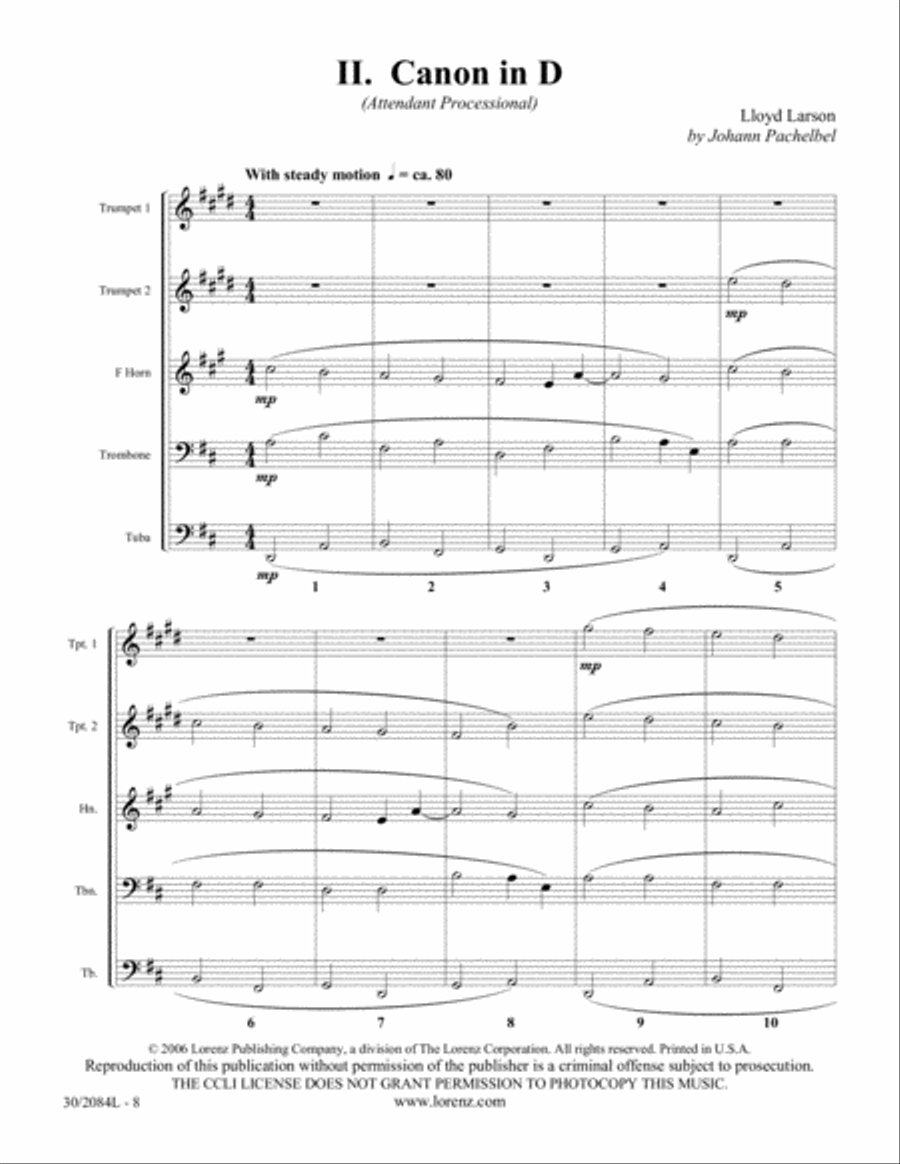 Wedding Suite for Brass Quintet Brass Quintet scores gallery preview page 5