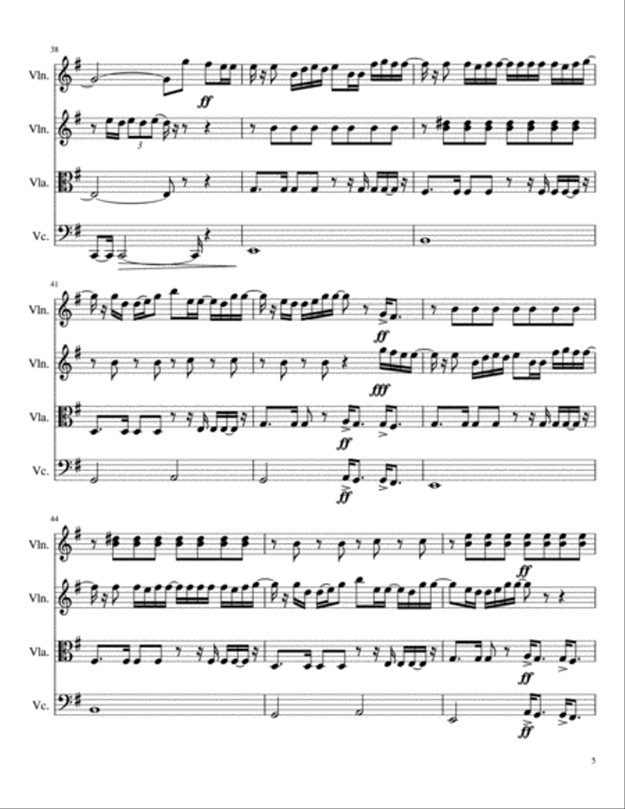 Take Me To Church String Quartet scores gallery preview page 5