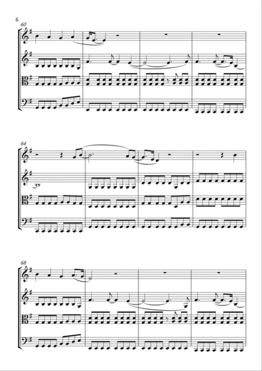 Sex On Fire String Quartet scores gallery preview page 6