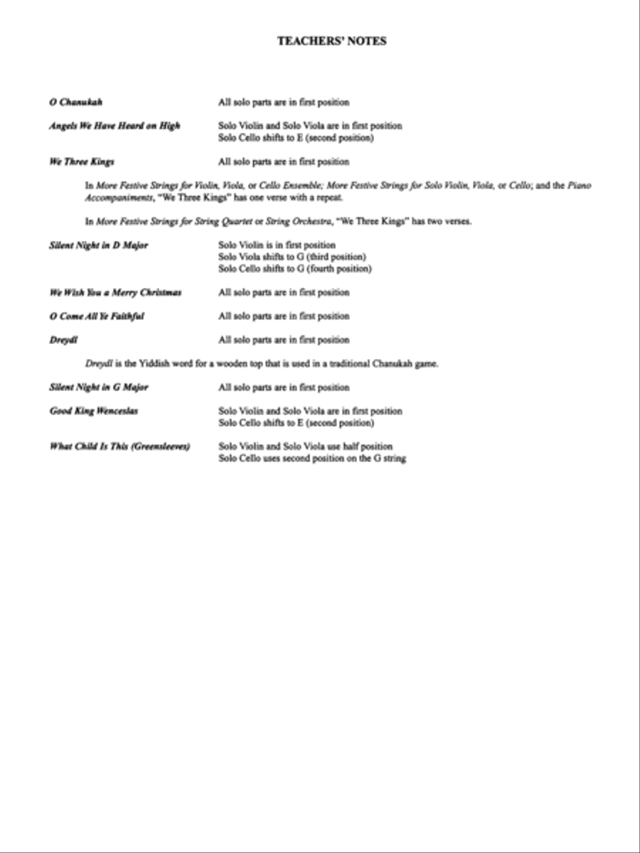 More Festive Strings for Solo Instruments Cello Solo scores gallery preview page 9
