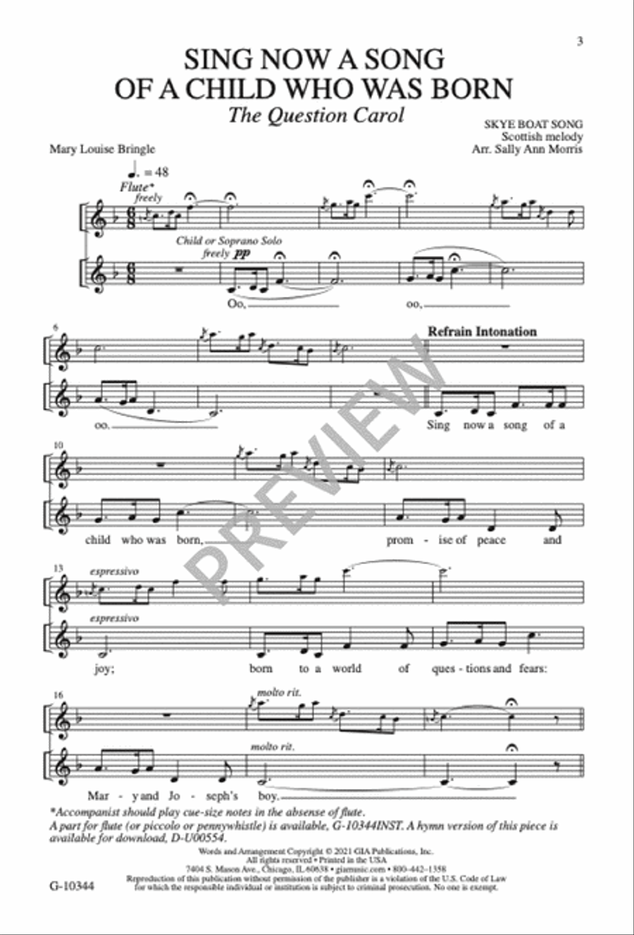 Sing Now a Song of a Child Who Was Born 4-Part scores gallery preview page 4