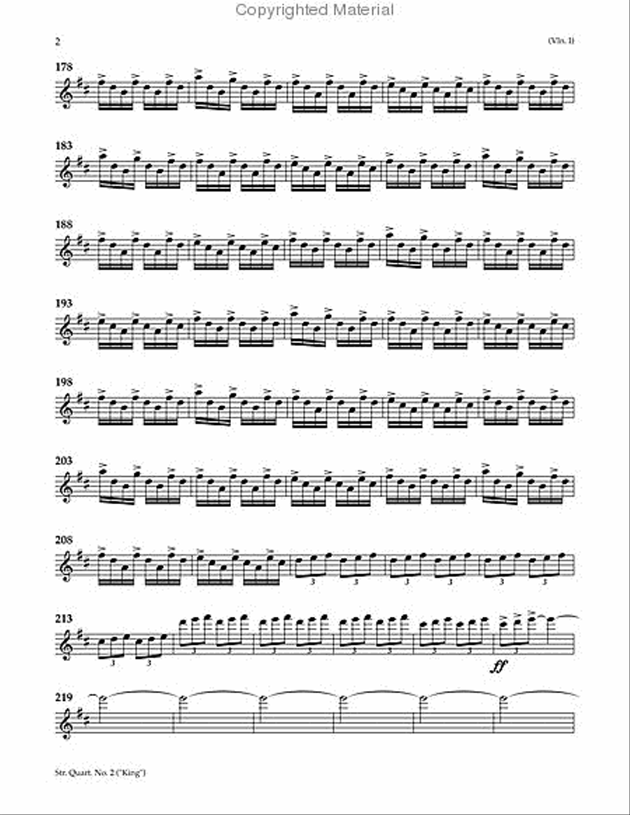 String Quartet No. 2: King (parts) String Quartet scores gallery preview page 3