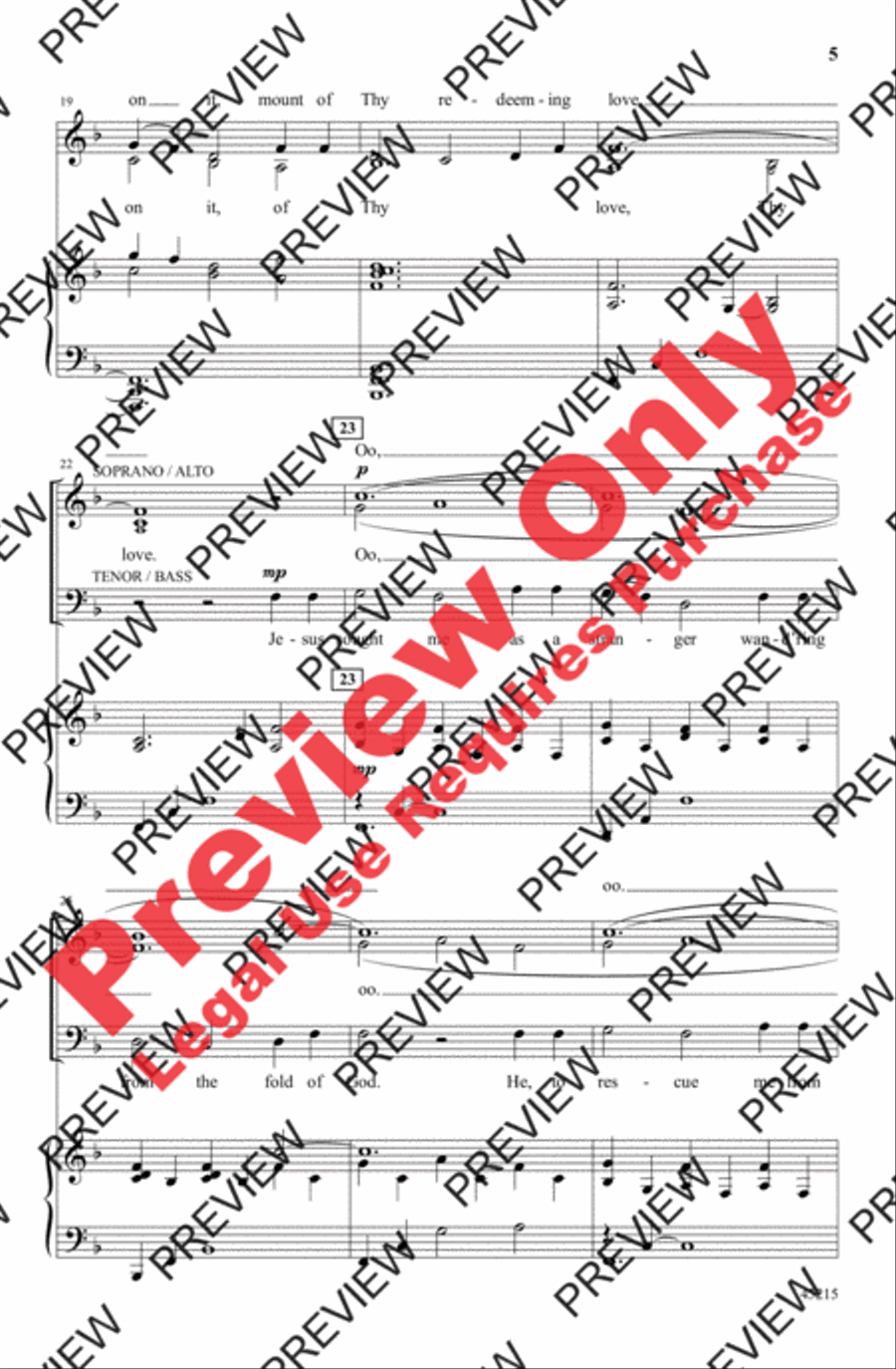 Come, Thou Fount of Every Blessing 4-Part scores gallery preview page 5