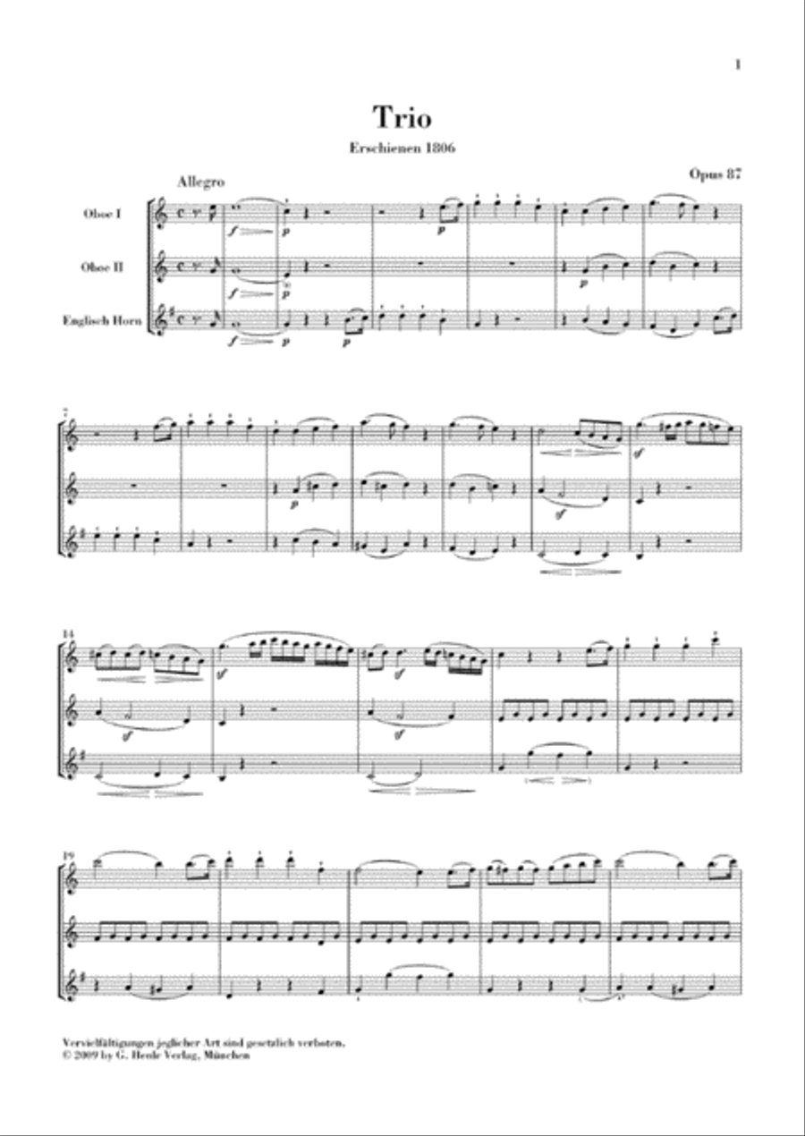 Trio in C Major, Op. 87/Variations in C Major, WoO 28 English Horn scores gallery preview page 5