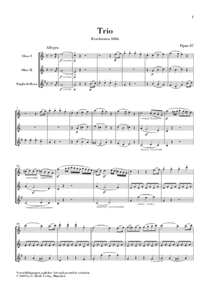 Trio in C Major, Op. 87/Variations in C Major, WoO 28