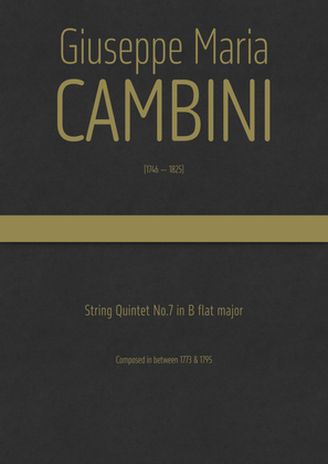 Cambini - String Quintet No.7 in B flat major