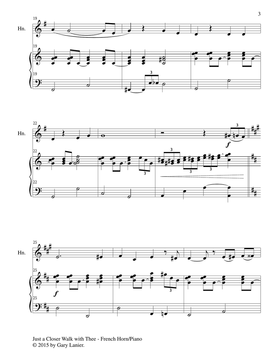 JUST A CLOSER WALK WITH THEE (Duet – French Horn and Piano/Score and Parts) Brass Duet scores gallery preview page 4
