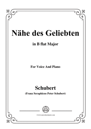 Schubert-Nähe des Geliebten,Op.5 No.2,in B flat Major,for Voice&Piano