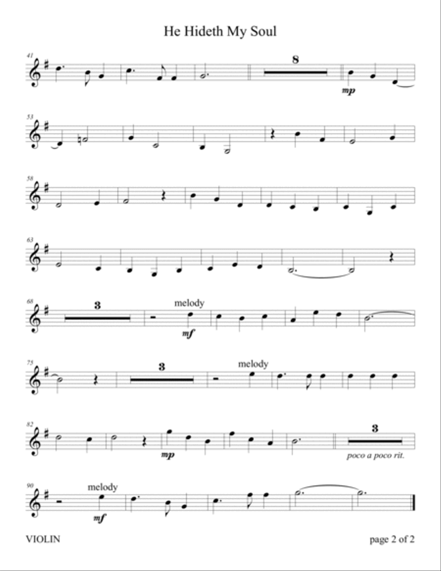 He Hideth My Soul (for Violin and Cello Duet with Piano Accompaniment) Piano Trio scores gallery preview page 3
