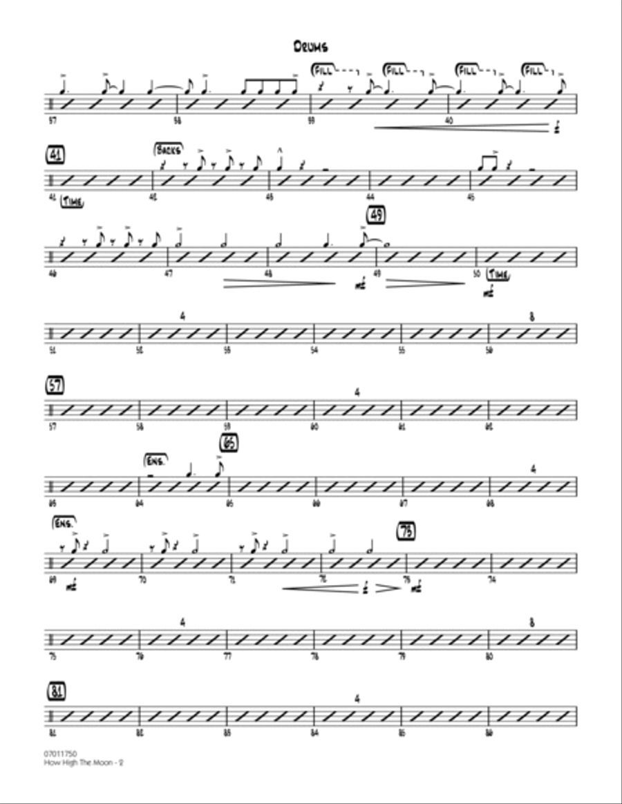 How High The Moon - Drums Jazz Ensemble scores gallery preview page 2