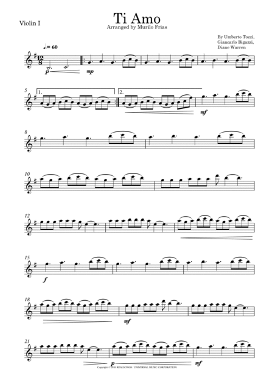 Ti Amo String Trio scores gallery preview page 5