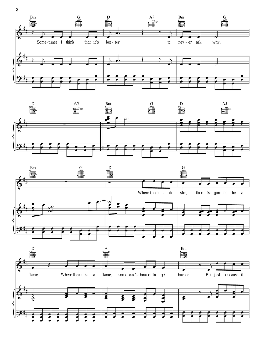Try Piano, Vocal, Guitar scores gallery preview page 2