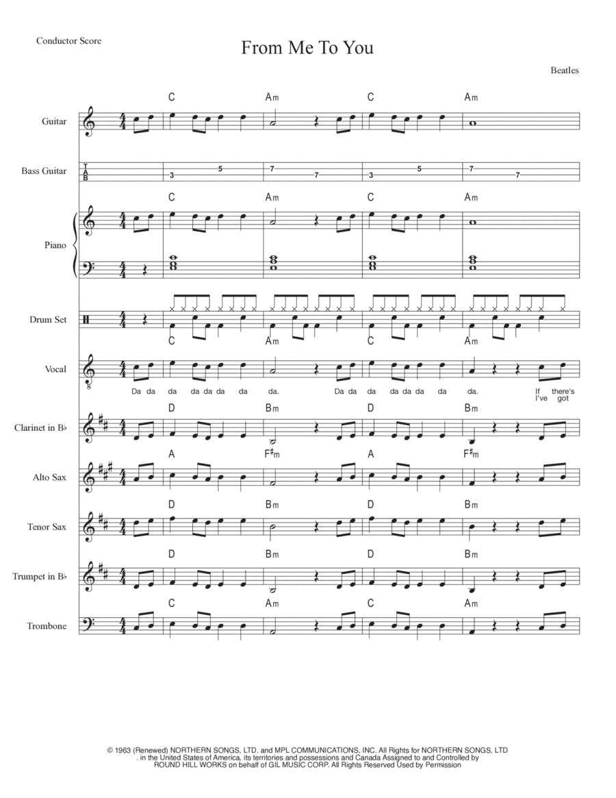 From Me To You Jazz Ensemble scores gallery preview page 1
