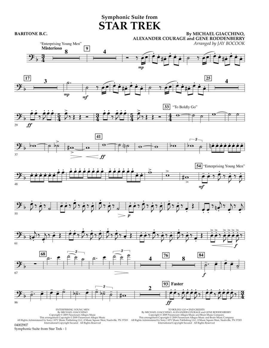 Symphonic Suite from Star Trek - Baritone B.C.