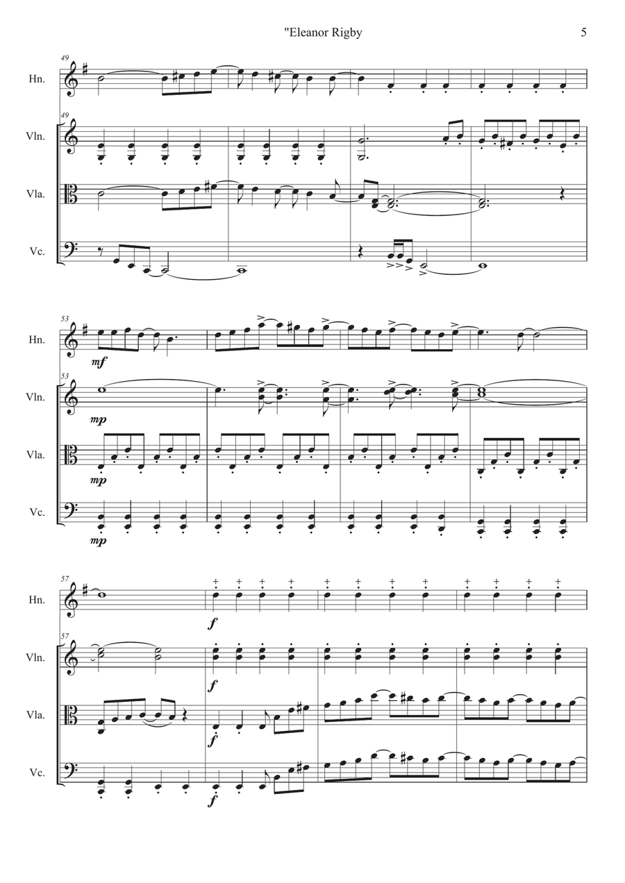 Eleanor Rigby Horn scores gallery preview page 5