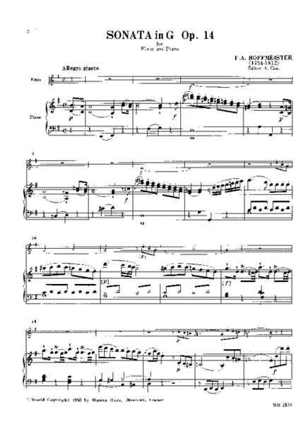 Sonata in G major Op. 14