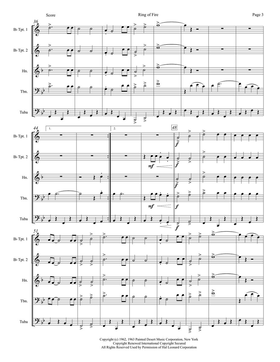 Ring Of Fire Brass Ensemble scores gallery preview page 4
