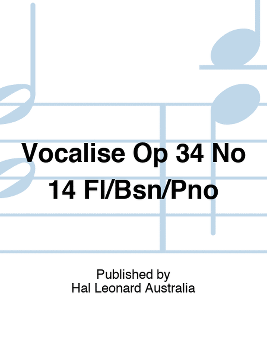 Vocalise Op 34 No 14 Fl/Bsn/Pno