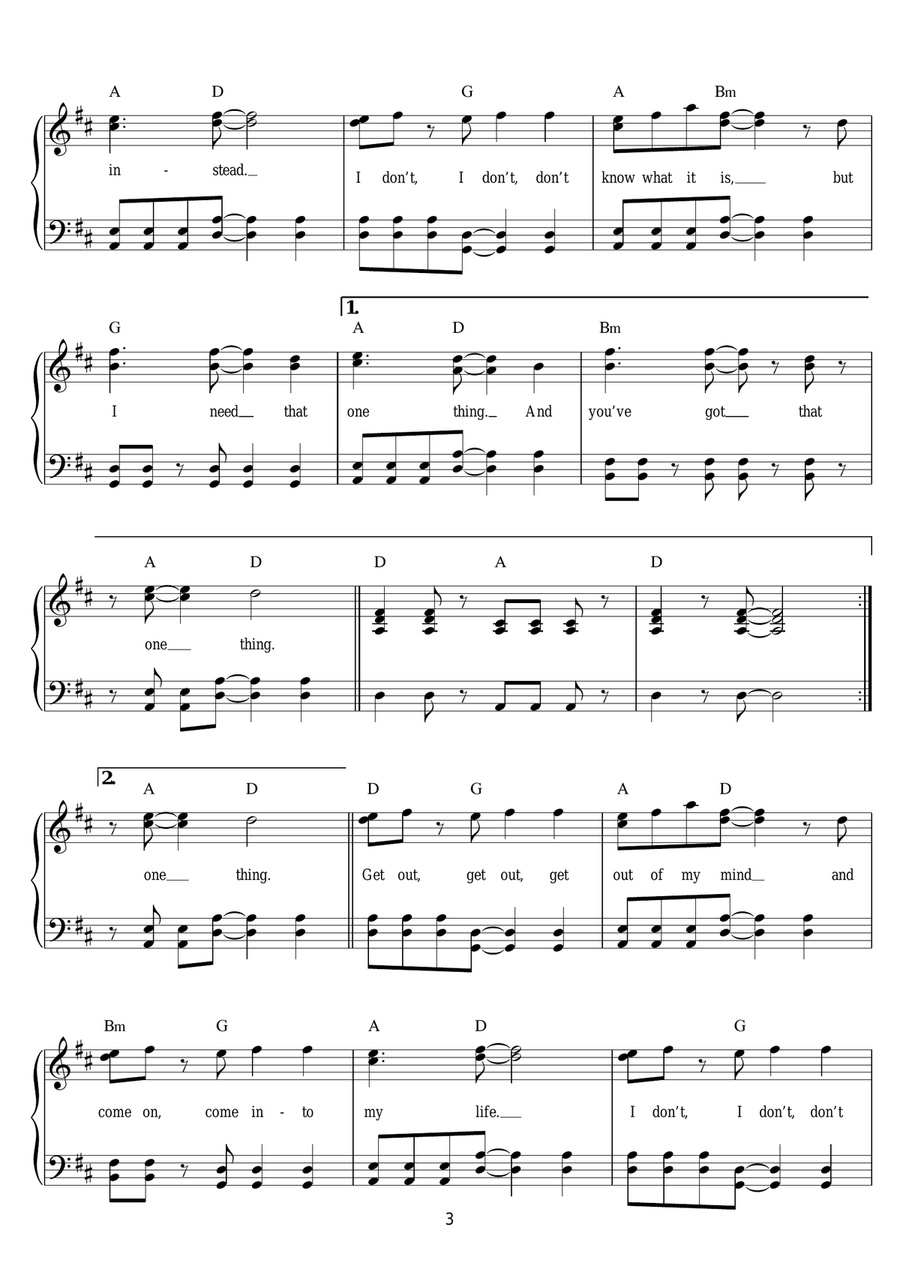 One Thing Easy Piano scores gallery preview page 3