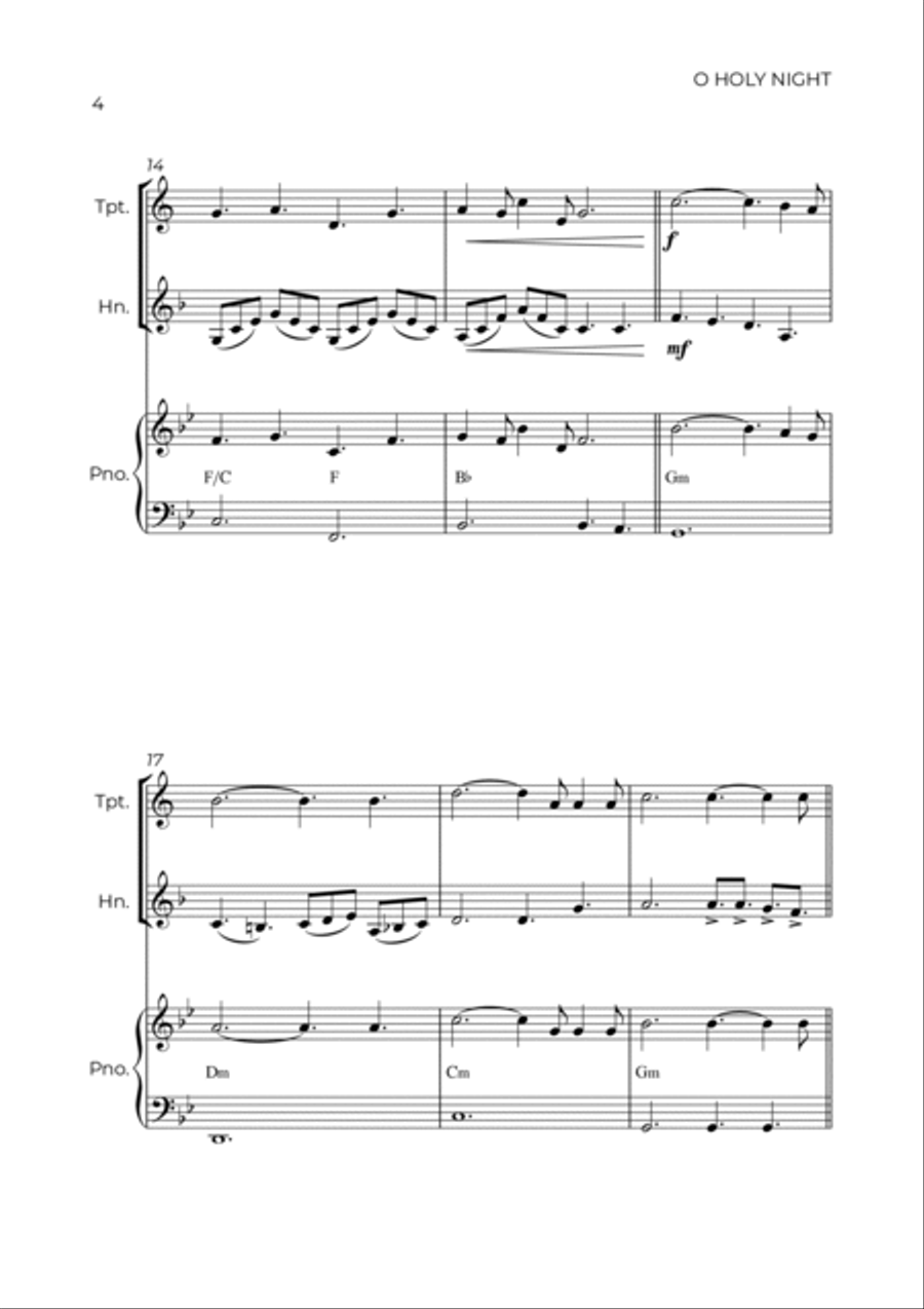 O Holy Night O Holy Night Brass Duet scores gallery preview page 4