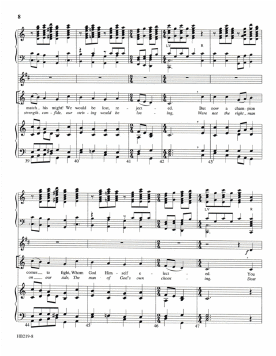 A Mighty Fortress Is Our God - organ and handbell score by Janet Linker Handbell Choir - Sheet Music page 7