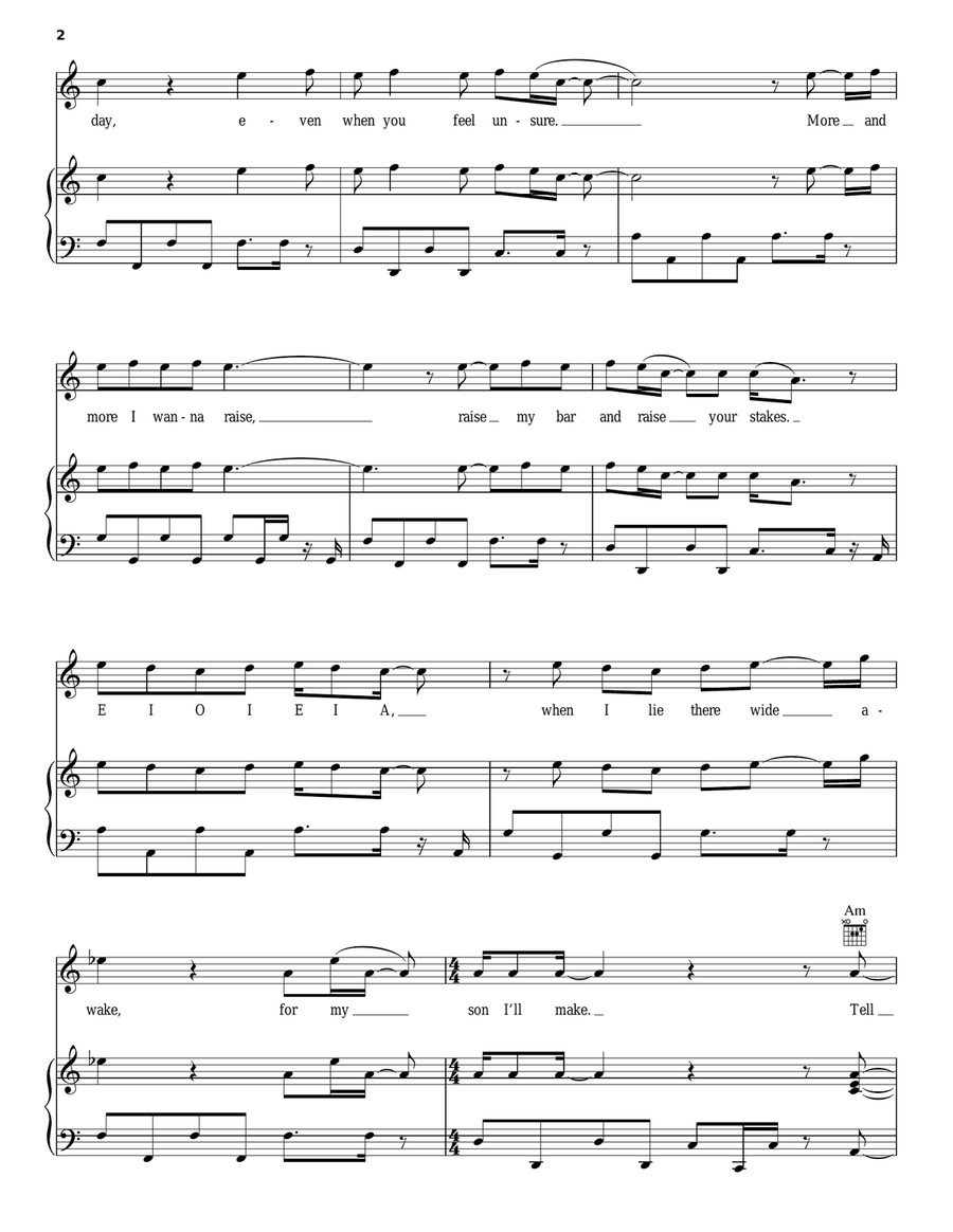 Ethiopia Piano, Vocal, Guitar scores gallery preview page 2
