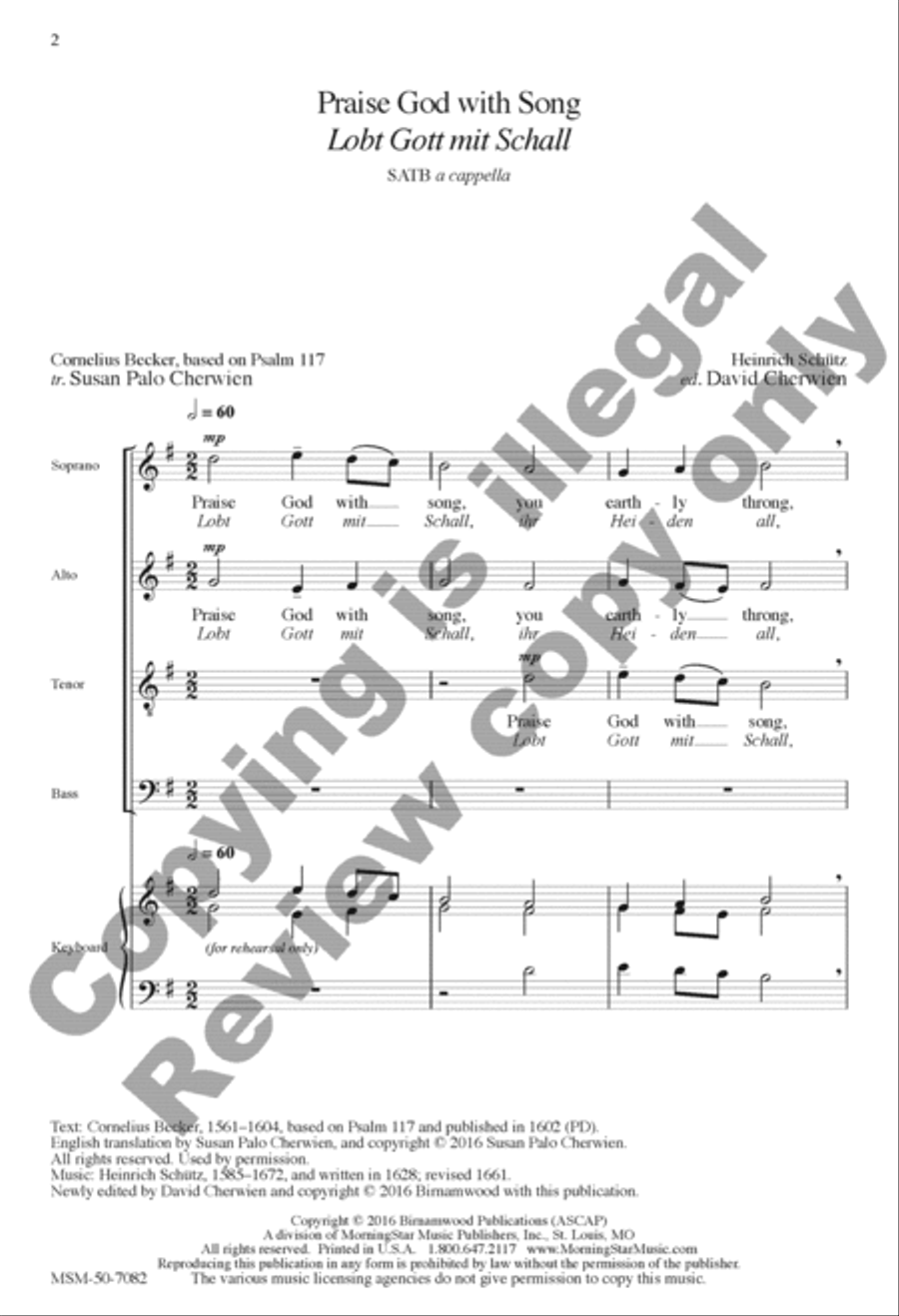Praise God with Song: Lobt Gott mit Schall 4-Part scores gallery preview page 9