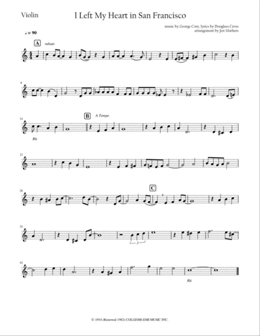 I Left My Heart In San Francisco String Duet scores gallery preview page 2