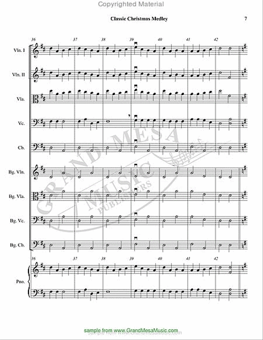 Classic Christmas Medley String Orchestra scores gallery preview page 8