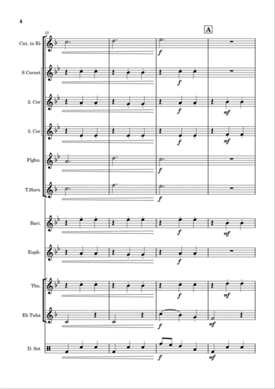 Sweet Caroline Brass Band scores gallery preview page 4