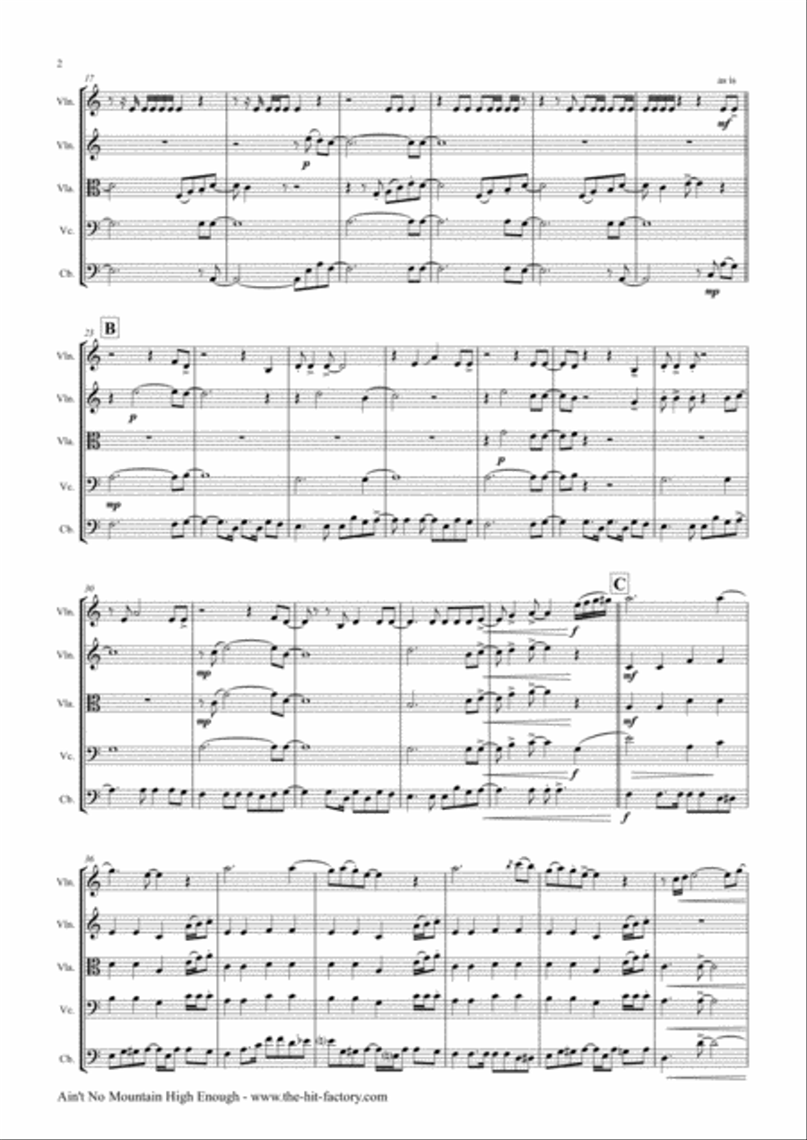Ain't No Mountain High Enough String Quartet scores gallery preview page 2