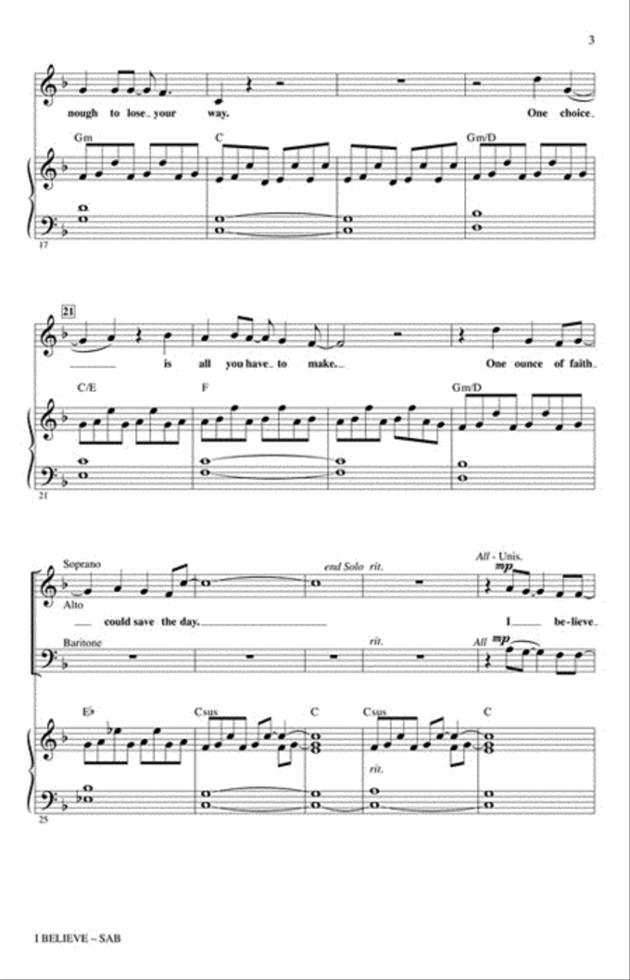 I Believe (from Altar Boyz) 3-Part scores gallery preview page 3