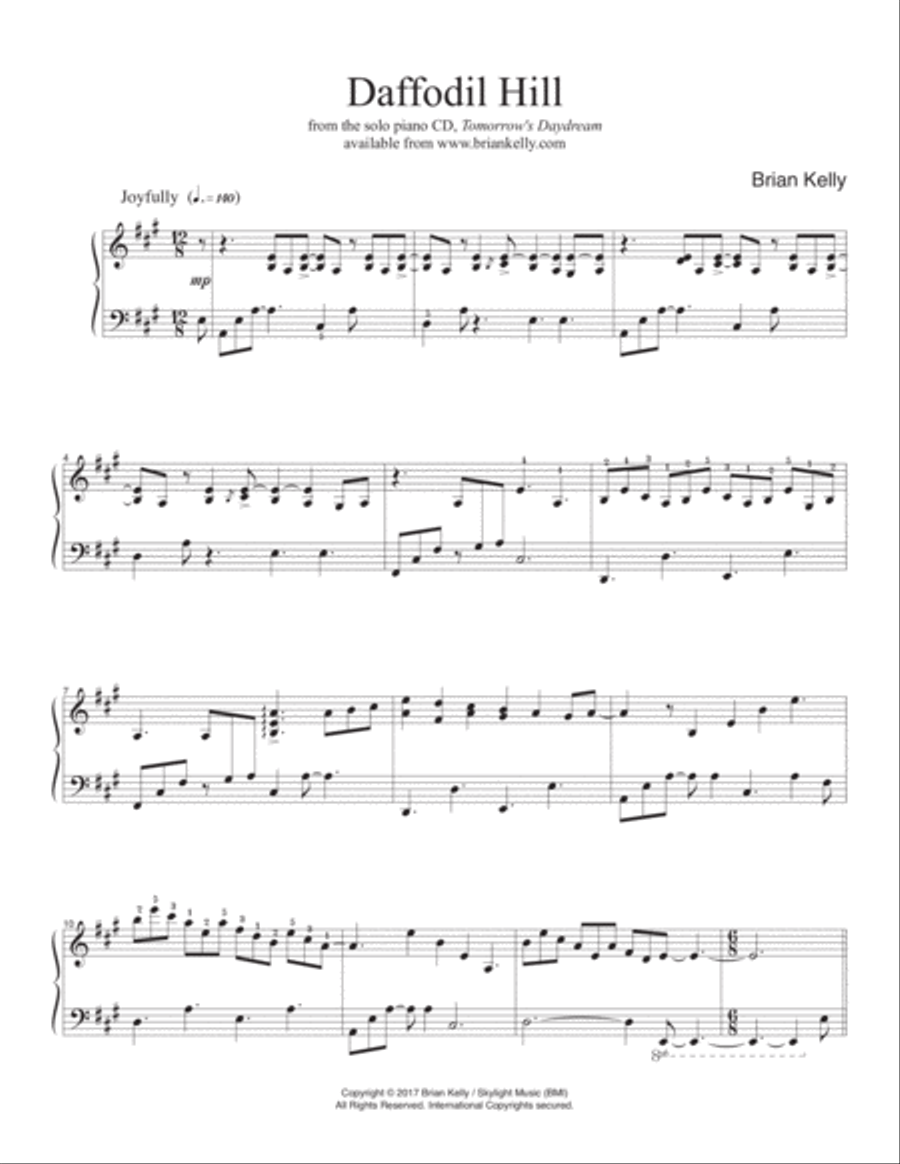 Daffodil Hill Piano Solo scores gallery preview page 1