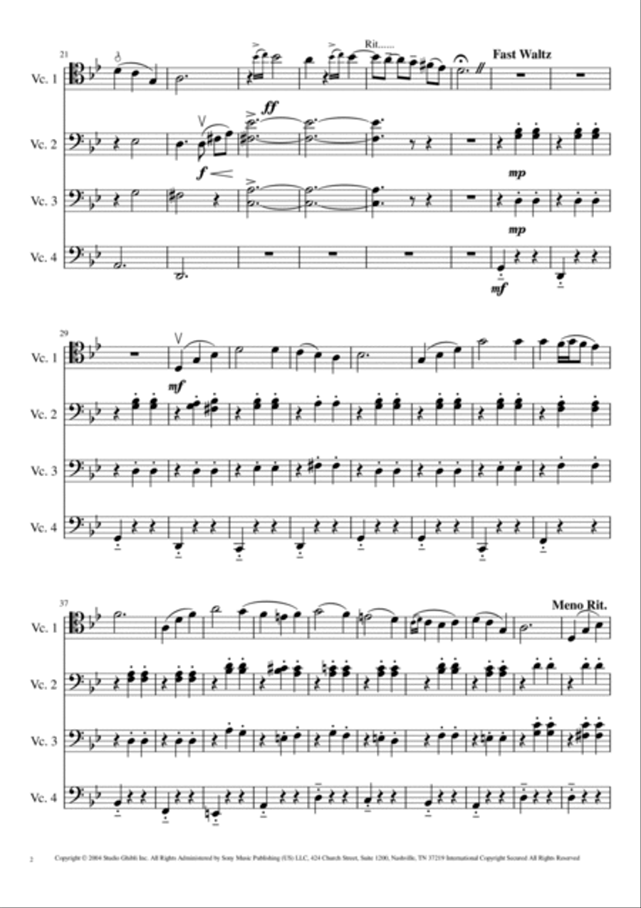 Merry-Go-Round Of Life Cello scores gallery preview page 2