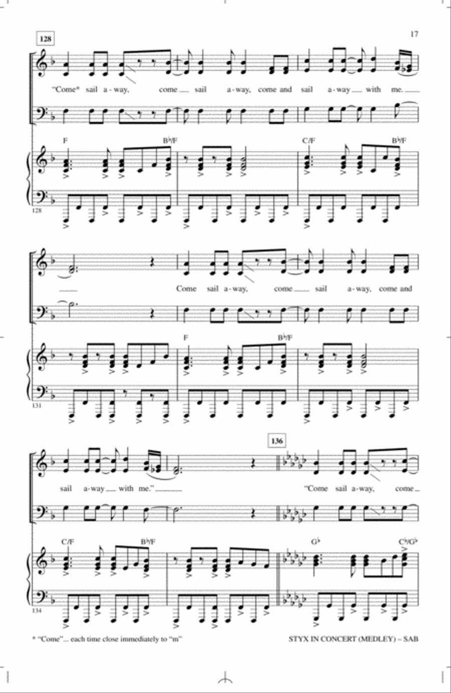 Styx In Concert (Medley) 3-Part scores gallery preview page 16