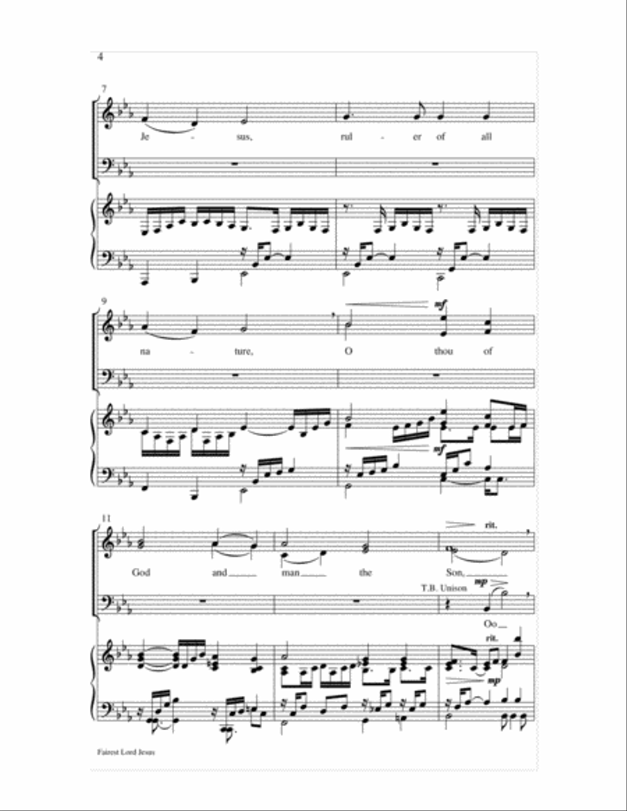 Fairest Lord Jesus Fairest Lord Jesus 4-Part scores gallery preview page 4