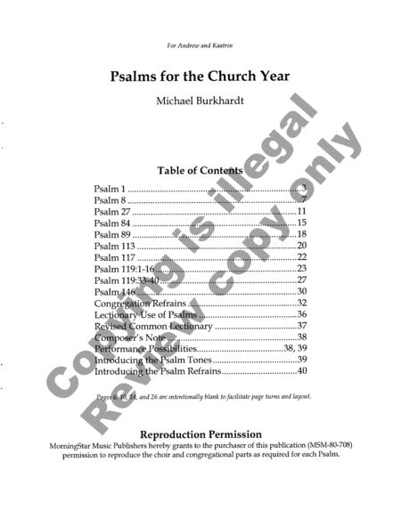 Psalms for the Church Year
