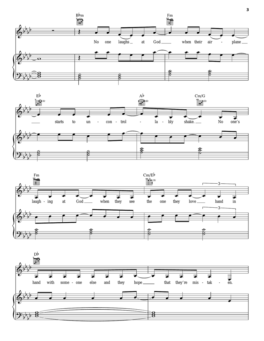 Laughing With Piano, Vocal, Guitar scores gallery preview page 3