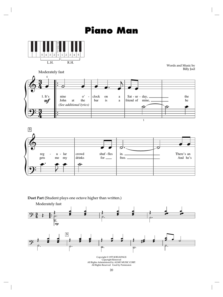 Piano Man Piano scores gallery preview page 1