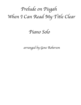 When I Can Read My Title Clear (Pisgah) Piano