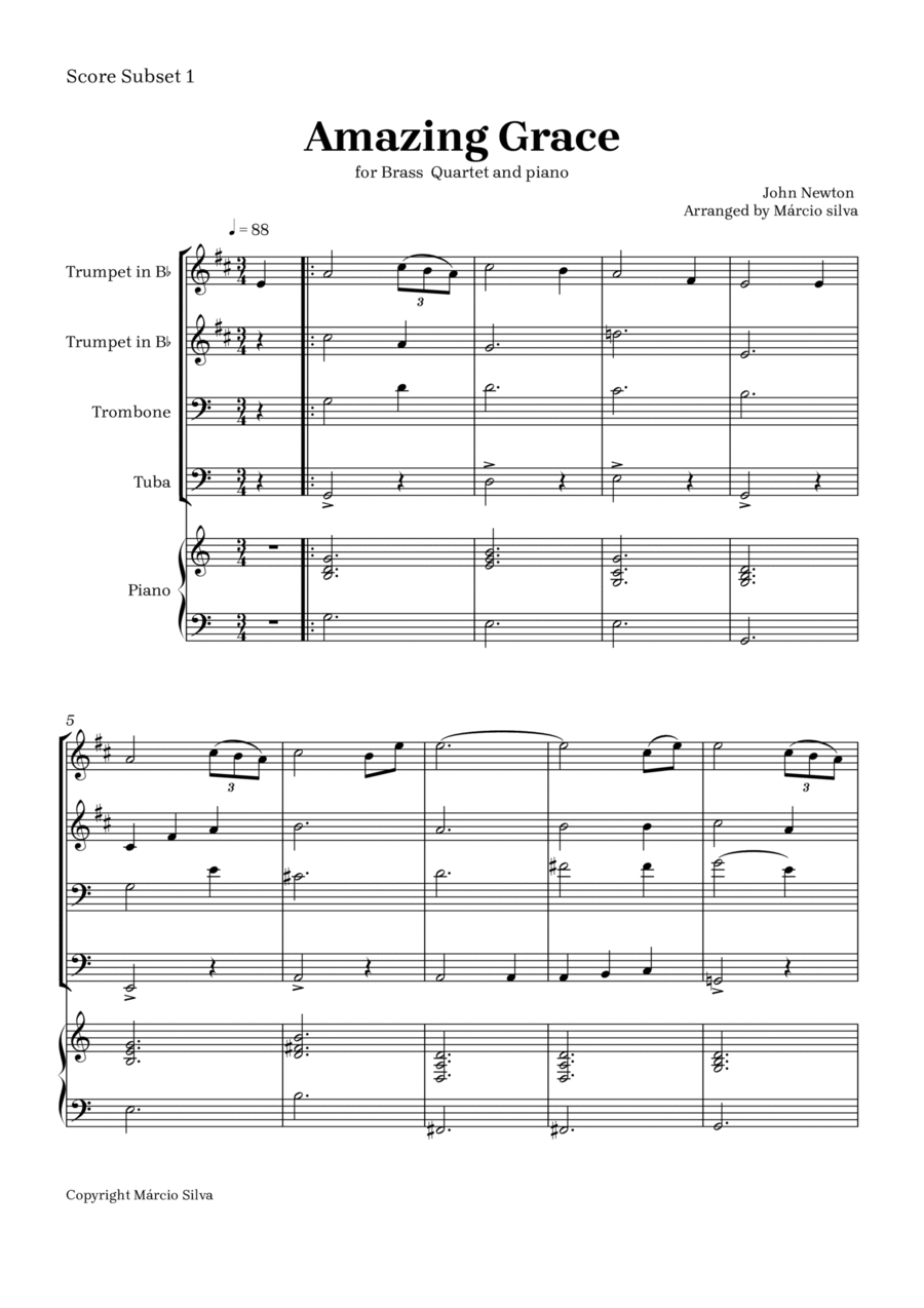 Amazing grace Trombone scores gallery preview page 1