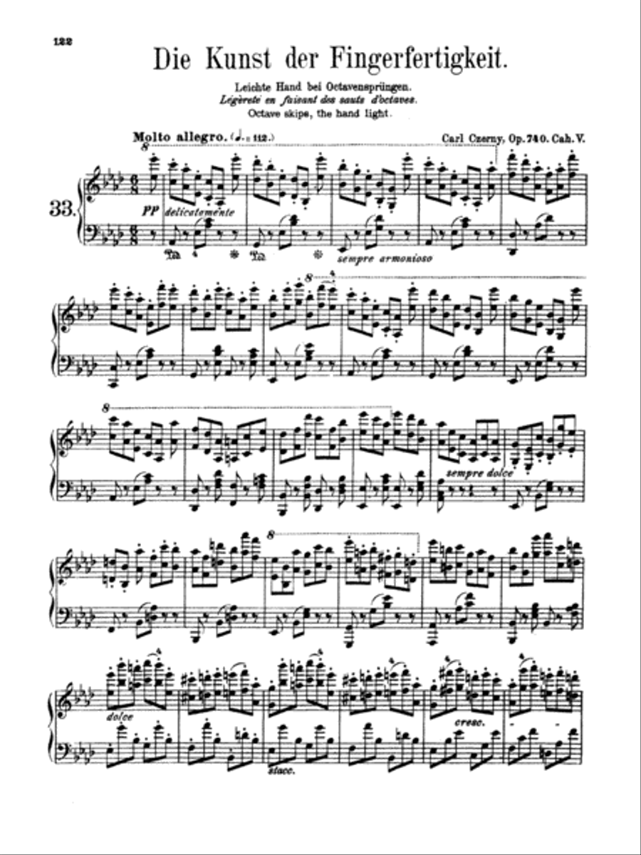 Czerny: Art of Finger Dexterity, Op. 740, Complete Piano Solo scores gallery preview page 1