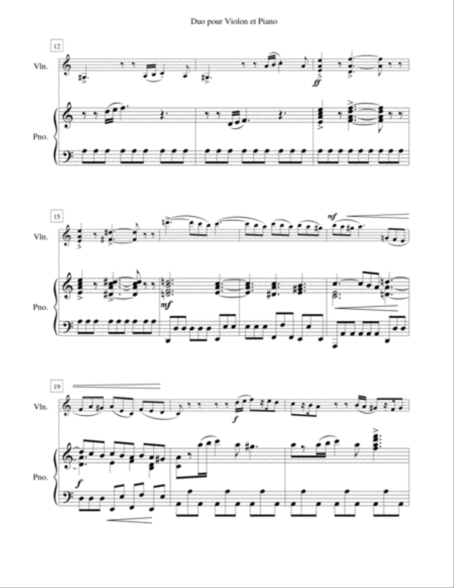 Duo for Violin and Piano op. 13b Violin scores gallery preview page 2