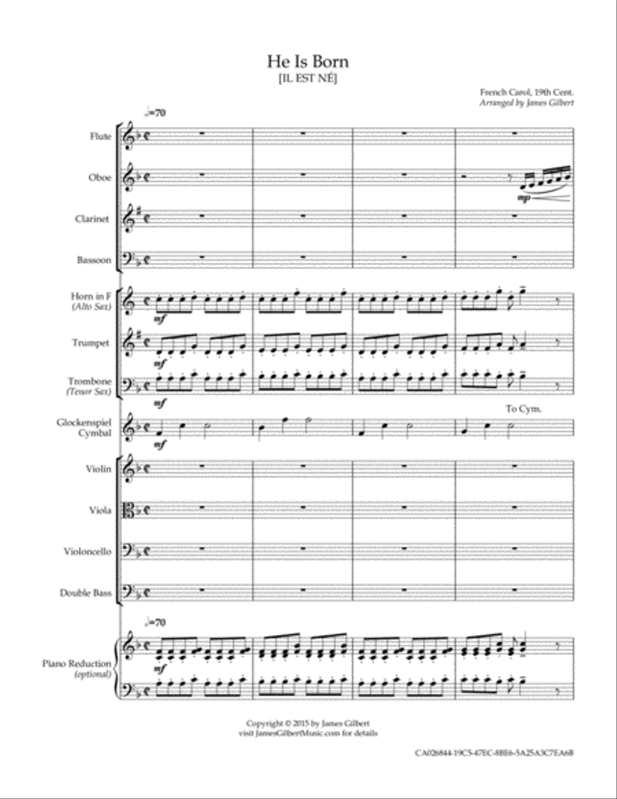He Is Born (Il Est Ne) Full Orchestra scores gallery preview page 2