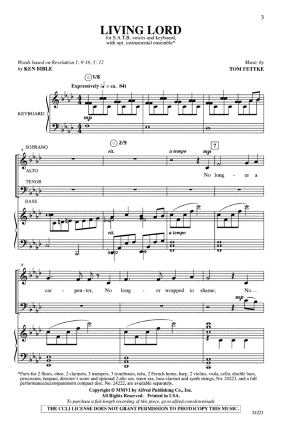 Living Lord 4-Part scores gallery preview page 2