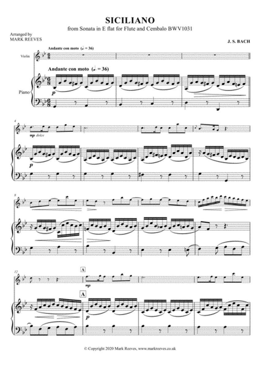 Siciliano for Violin and Piano image number null